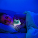 Nočná lampa + svietiaca muchláčik, Infantilio Sovička - biela/sivá