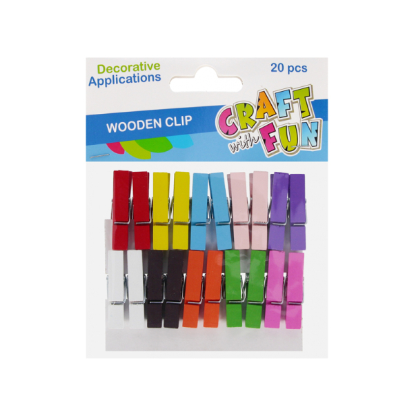 Hobby CraftFun štipce farebné 555401