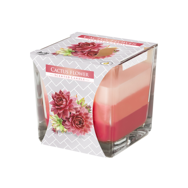 Sviečka aroma trojfarebná Kaktusový kvet 80-312
