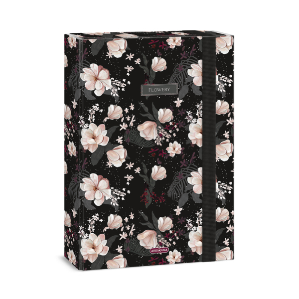 Školský box A4 FLOWERY BLACK ARS UNA