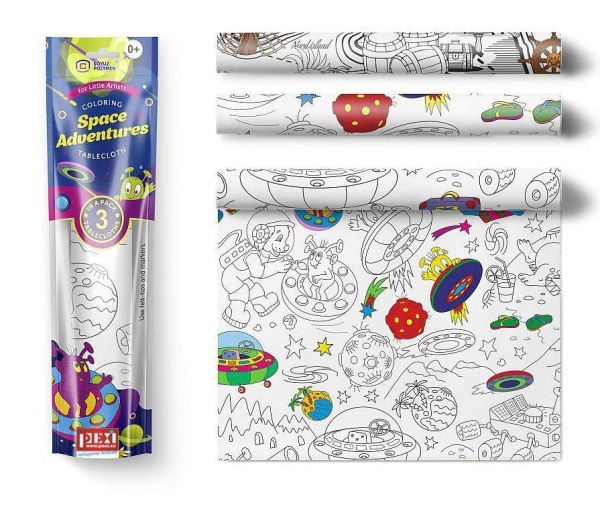 PEXI Maľovací ubrus 3 ks - Vesmír (Space Adventure)